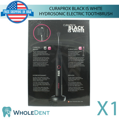 Curaprox Hydrosonic Black Electric Dental Toothbrush Plaque Removal Oral Hygiene