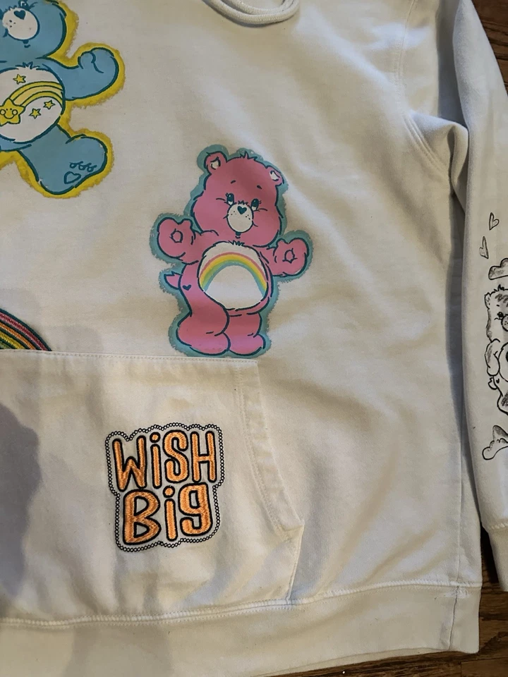 Sudadera con Capucha Care Bears XXL Blanca Bordada Deseos Grandes Buenas Vibraciones Foto 4 de 4