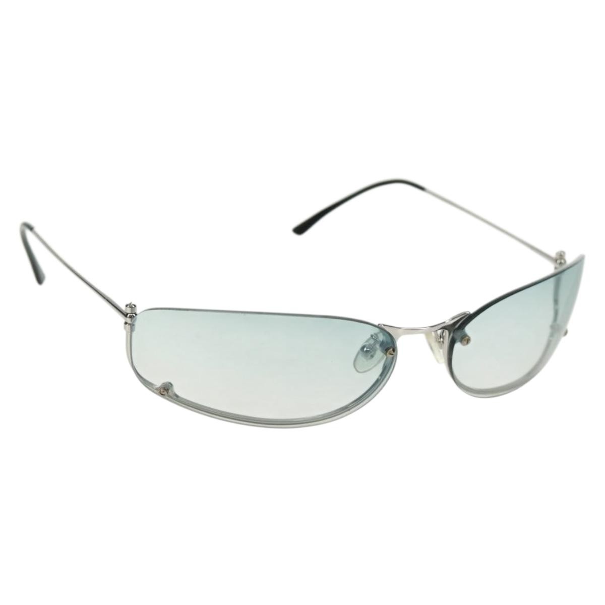 PRADA Sunglasses metal Blue Auth 168780V