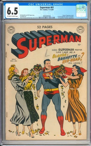 Superman #61 Origin Retold Golden Age Superhero Vintage DC Comic 1949 CGC 6.5