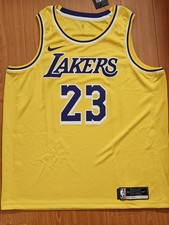 Mens Nike Los Angeles Lakers Lebron James 23 NBA Swingman Jersey sz.XL 52 NWT