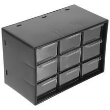 Plastic Desk Organizer Black Storage Box With Drawer For Makeup Stationery