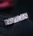 PRICE CUT Trillion Cut Moissanite Eternity Ring 7.89ct in 925 Silver – size 8 — photo 5