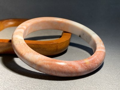 61.9mm Rare Natural Softe Pink Marine Jasper Bangle