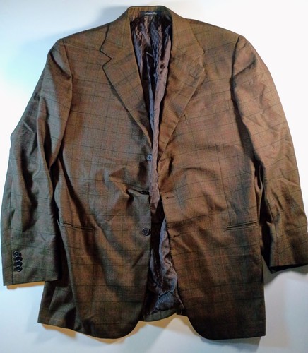 Battistoni Barneys New York Brown Plaid Cashmere Blazer Made In Italy 48