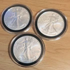 3 - 1 oz 2025 American Silver Eagle Coin BU  in Air tight capsules
