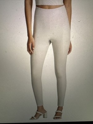 Commando Perfect Control Porcelain Faux Leather High Waisted Leggings Size M