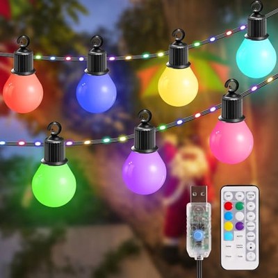 B-right Girlandenleuchten Außen, farbige Außenbirne Lichter, 12,5 m/41 Fuß Garten