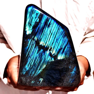 4.16LB Top natural Labrador flash moonstone quartz crystal mineral specimen