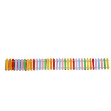Multicolored Mini Wood Picket Fence For Garden Landscaping Edging Border