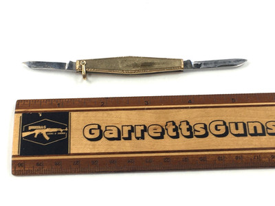 Vintage Small Gold No maker mark 2 blade slip joint Pocket knife