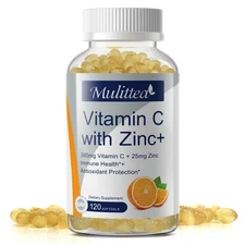 Vitamin C + Zinc Supplement 120 Softgels Antioxidant Immune Health Support