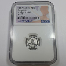 2021 NGC MS70 FDI - Australia 1/10 oz Platinum Kookaburra $15 Coin #60530A 2899.50 per troy oz