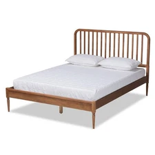 Pemberly Row Walnut Brown Finished Wood Full Size Platform Bed