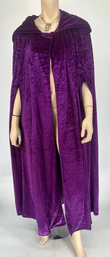 Vintage Crushed Velvet hooded Cloak Cape Renn Fairre, Medieval
