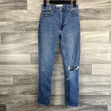 Abercrombie  Fitch Jeans Women 25 Blue High Rise The Skinny Light Wash Distress