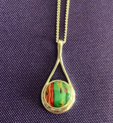 Scottish Heather Necklace Silver Plated 16  Chain Made in Scotland