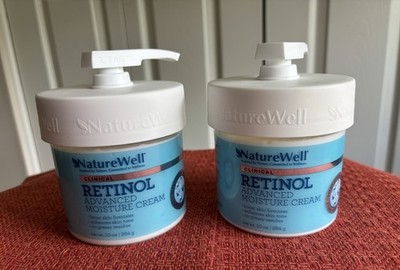 NATUREWELL CLINICAL RETINOL ADVANCED MOISTURE CREAM, 10 oz. ~ Lot of 2 jars