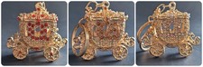 Carriage 3D Shaped Keychain Crystal Bling Rhinestone Keyring Handbag Charm