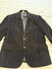 Hunt Valley Gentleman Clothing Sport Coat Cotton Corduroy 44R Black Blazer