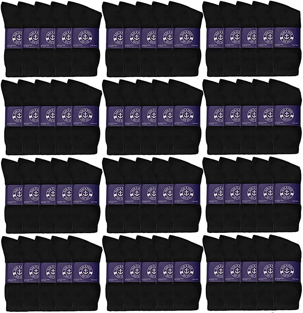 72 Pairs of Mens and Womens Bulk Lightweight Cotton Crew Socks, Wholesale Sock
Opens in a new window