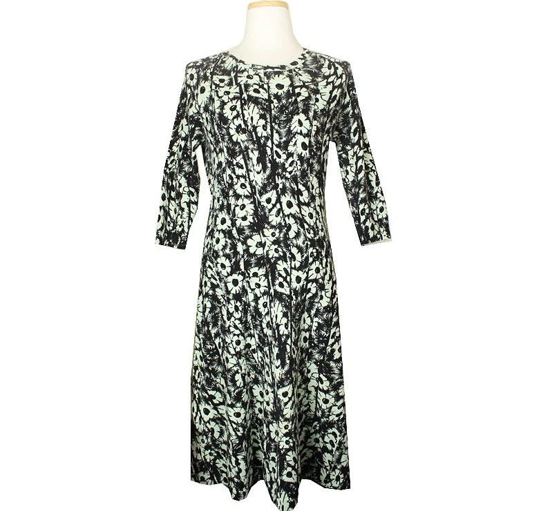 Abito Kenzo verde chiaro nero stampato in maglia 44 55 26809535