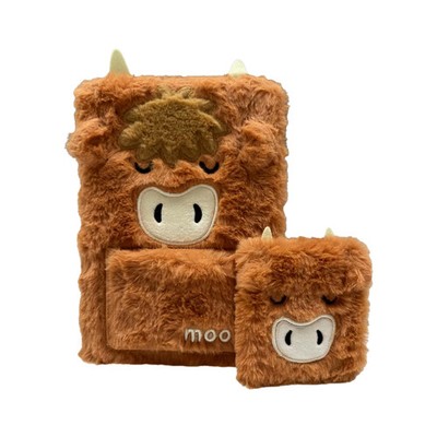 5055071508417 Notes pluszowy z etui i notes mini Highland Coo MEMO134 PUCKATOR E