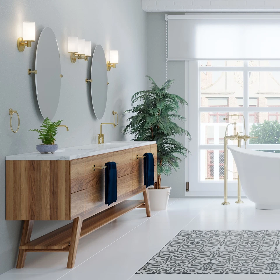 Aplique de baño Gatco 1680 Latitude II 10" de alto - níquel Foto 3 de 4