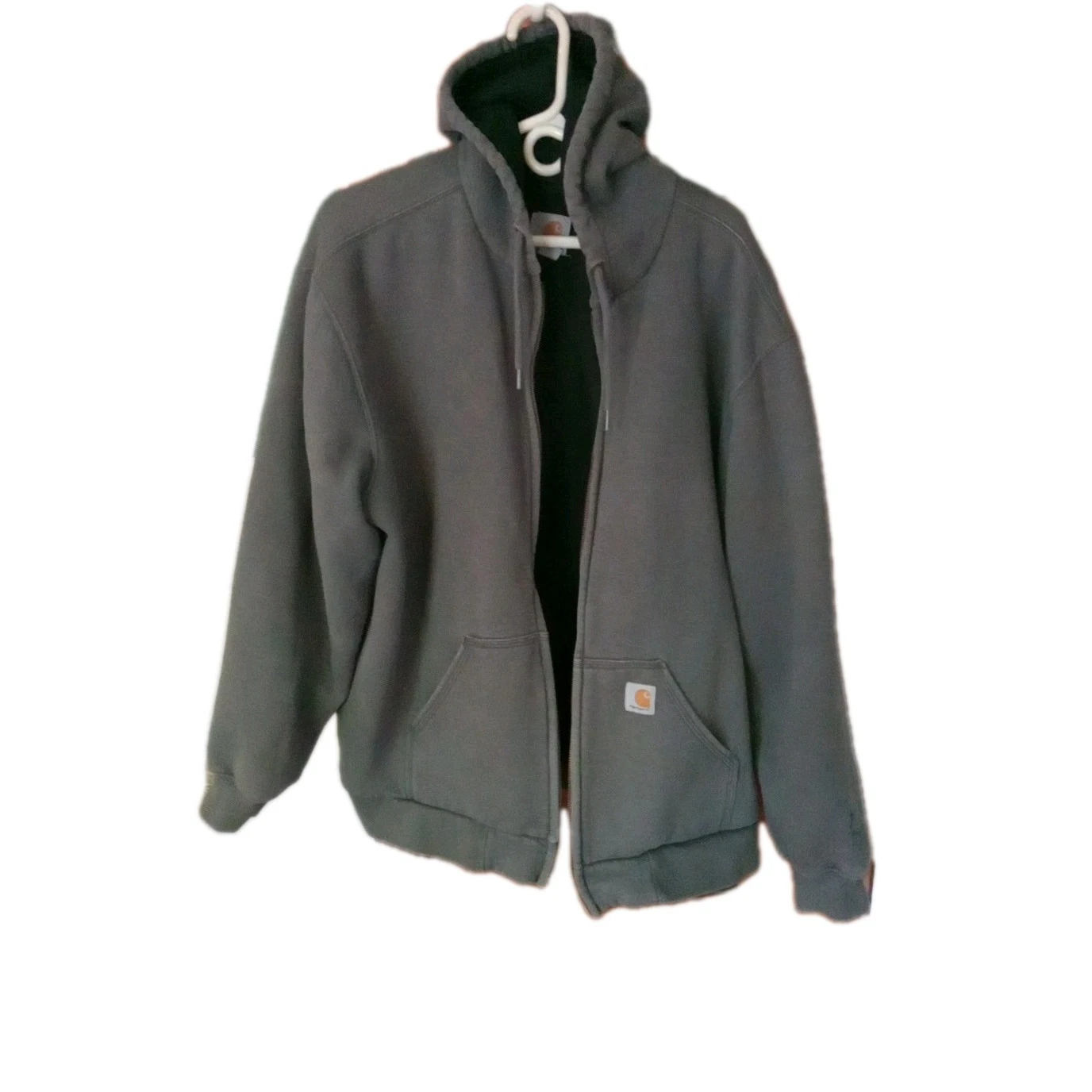 Carhartt 10063 Thermal Lined Insulated Zip Up Hoodie Gray Work Wear Mens XL