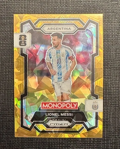 2026 Panini Prizm Monopoly FIFA World Cup Lionel Messi Gold Cracked Ice SP #1