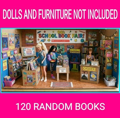 Barbee accessories/random mini books/1:6/ 120 BOOKS! Doll/furniture not included
