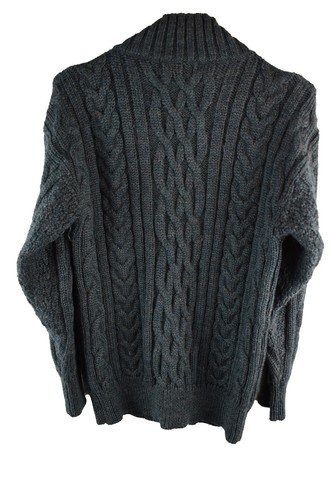 Woolovers Mens Cable Knit Sweatshirt Knitted Pullover 1/4 Zip Wool Size S 34' - Picture 7 of 9
