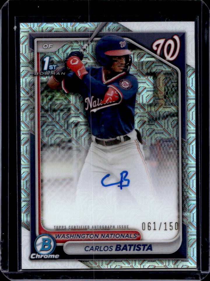 2024 Bowman Chrome Carlos Batista Auto HTA Choice Refractor 1st #61/150