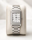 Vintage Seiko Reverso Frame Tank Wrist Watch WHT/SLVR bezel SLVER oyster band