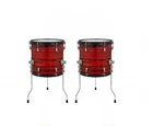 Set of 2  12” x 12” Red Wood Floor Tom Electronic Full Shell