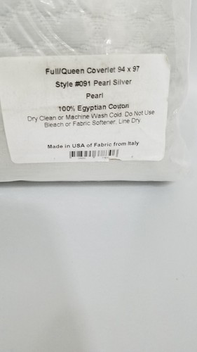 Matouk Pearl Coverlet Full Queen Silver Grey Gray Cotton Bedding New $420 - Picture 4 of 5