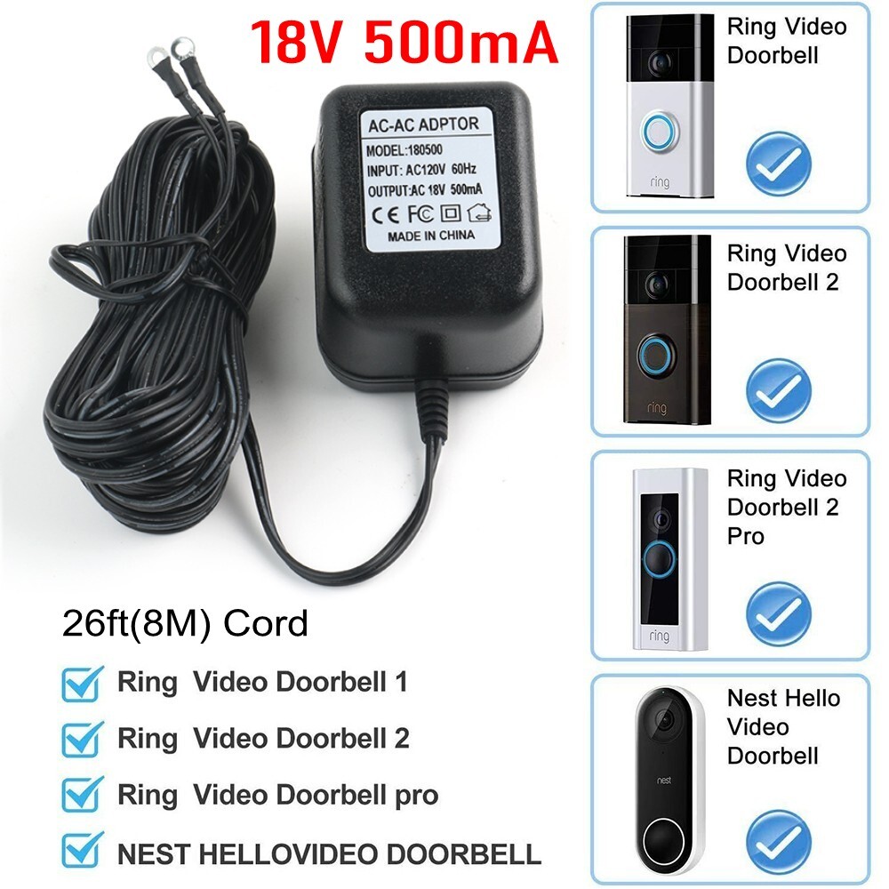 Power Adapter Ring Doorbell Battery Charger Video Ring Doorbell
