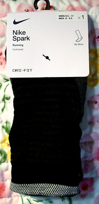NIKE RUNNING ''SPARK'' MEN'S/WOMEN'S CUSHIONED NO SHOW SOCKS -Extra Large 12-13.5