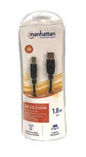 MANHATTAN 6-Feet High Speed USB Cable A Male/B Male 1.8m, Black