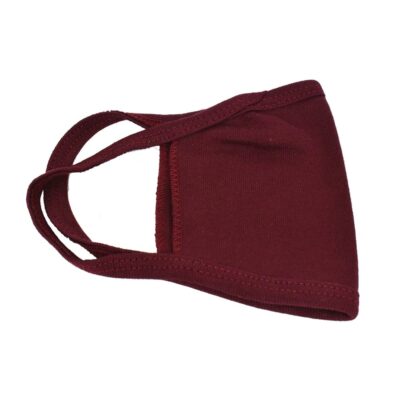 40358 Reusable Unisex Face Mask with Round/Ear Loop - 100% Cotton (MAROON)