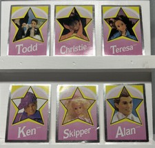  6x BARBIE DOLL MATTEL SILVER FOIL STICKER CARD SET by PANINI from 1992