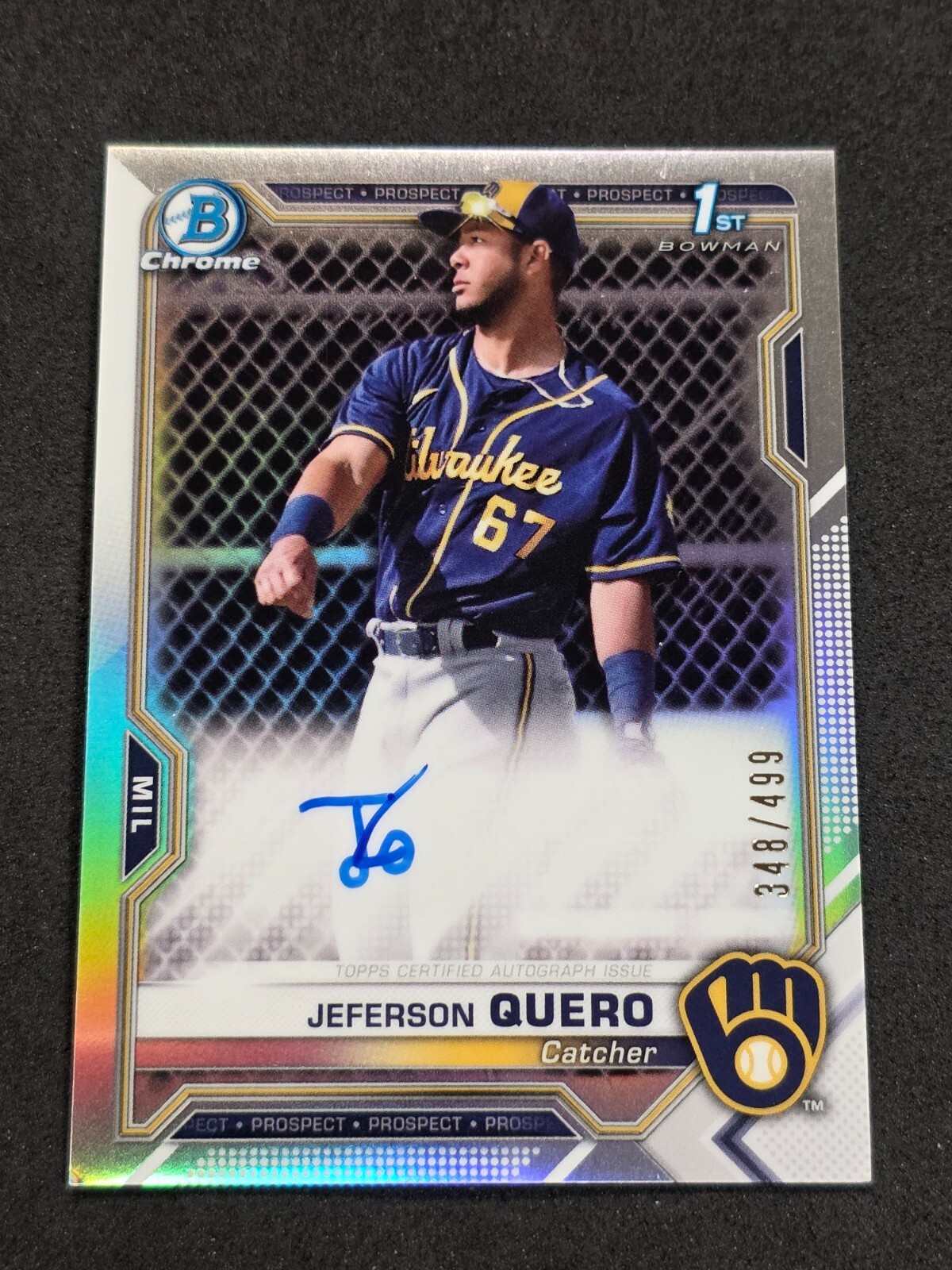 2021 Bowman Chrome - 1st Bowman Refractor Auto Jeferson Quero #/499