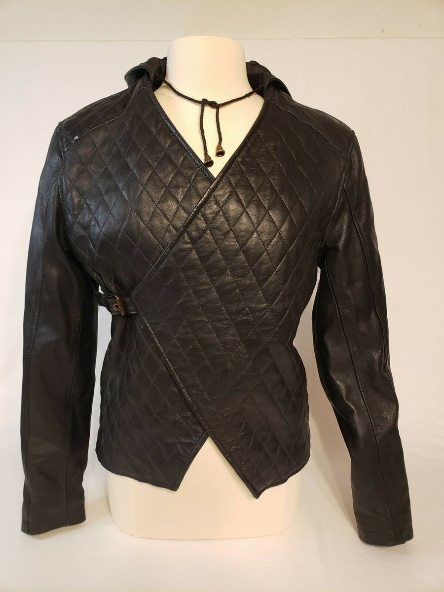 N*E様 本革 短丈 vintage real leather jacket a Vintage RL Real Leather Hooded Jacket XS Very Nice Condition