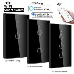 WIFI Smart Light Switch Panneau de touche de mur App Timing Socket Alexa Google Accueil US