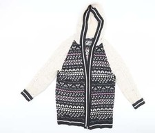 Blonde & Blonde Womens Multicoloured Roll Neck Acrylic Blend Cardigan J