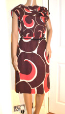 MARC JACOBS Best MAINLINE Red Swirl Cotton Dress New UK 4 Shift Dress Belt $650!