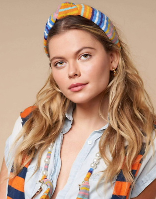 NWOT LELE SADOUGHI ORANGE MULTI TERRY KNOTTED HEADBAND  display picture 3