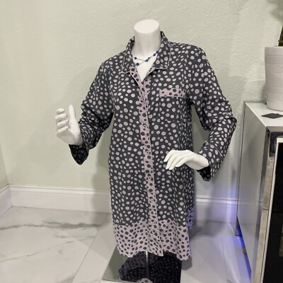 Simply Vera Vera Wang Dots Button Up Long Sleeve Tunic Top