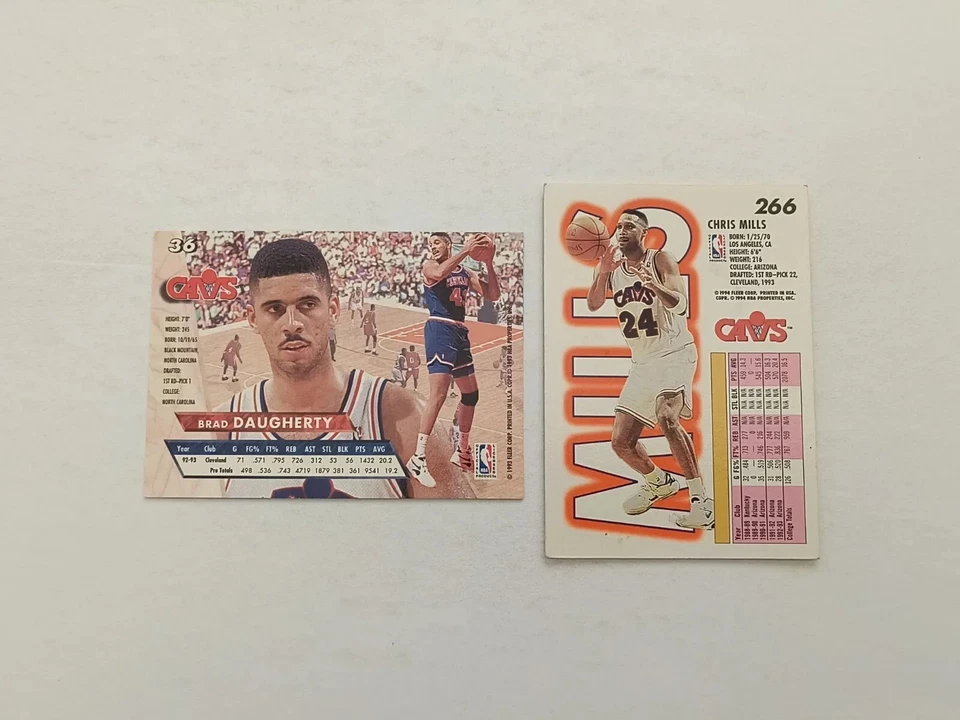 Lote de tarjetas de novato Cavaliers RC 1993 Fleer Gerald Madkins 265 93 Brad Daugherty Foto 3 de 4