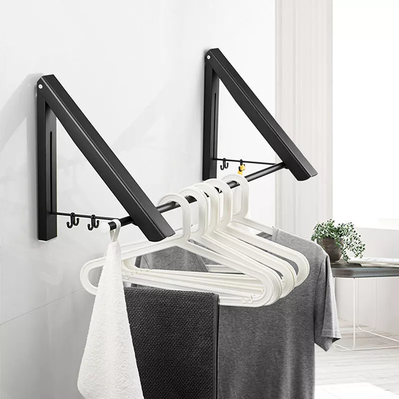 Balcony Retractable Tool Folding Clothes Hanger Laundry Wall Mounted Drying Rack